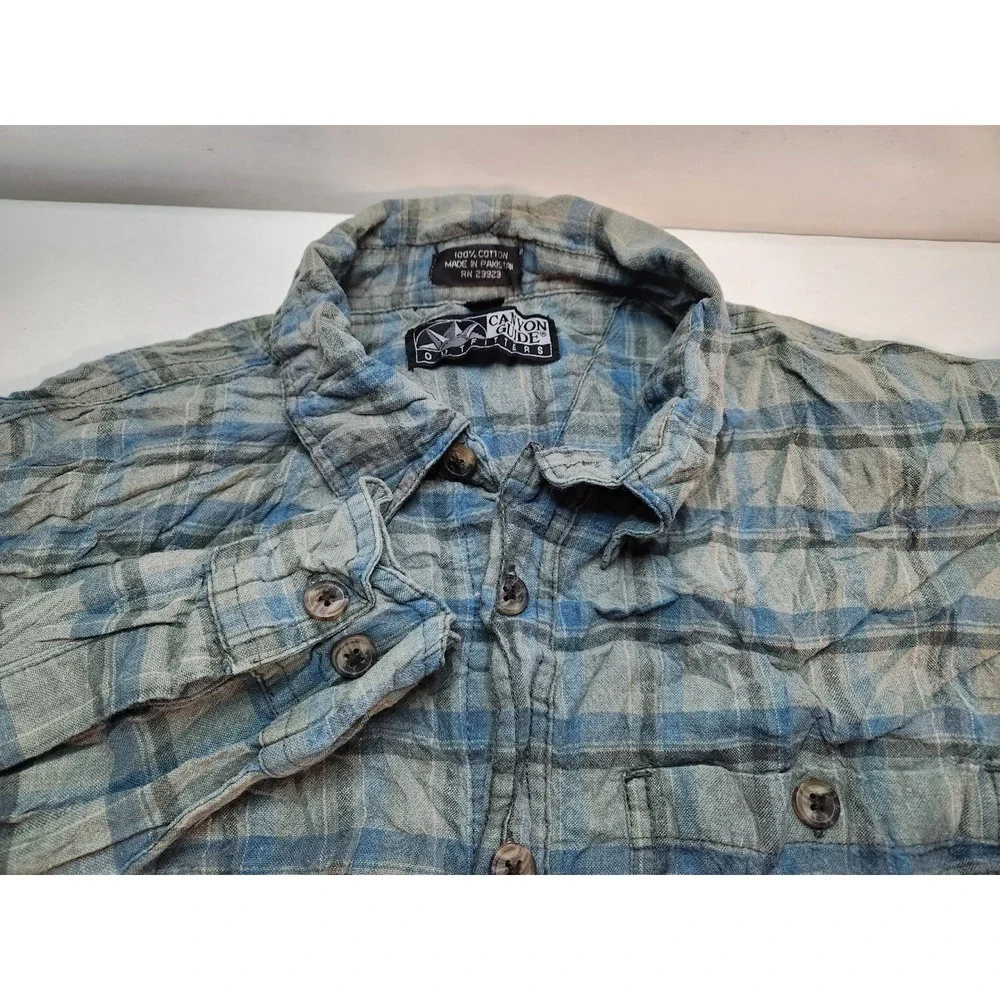 Canyon Outfitters Mens Plaid Long Sleeve Button Up Shirt Cotton Casual XL - Picture 1 of 6